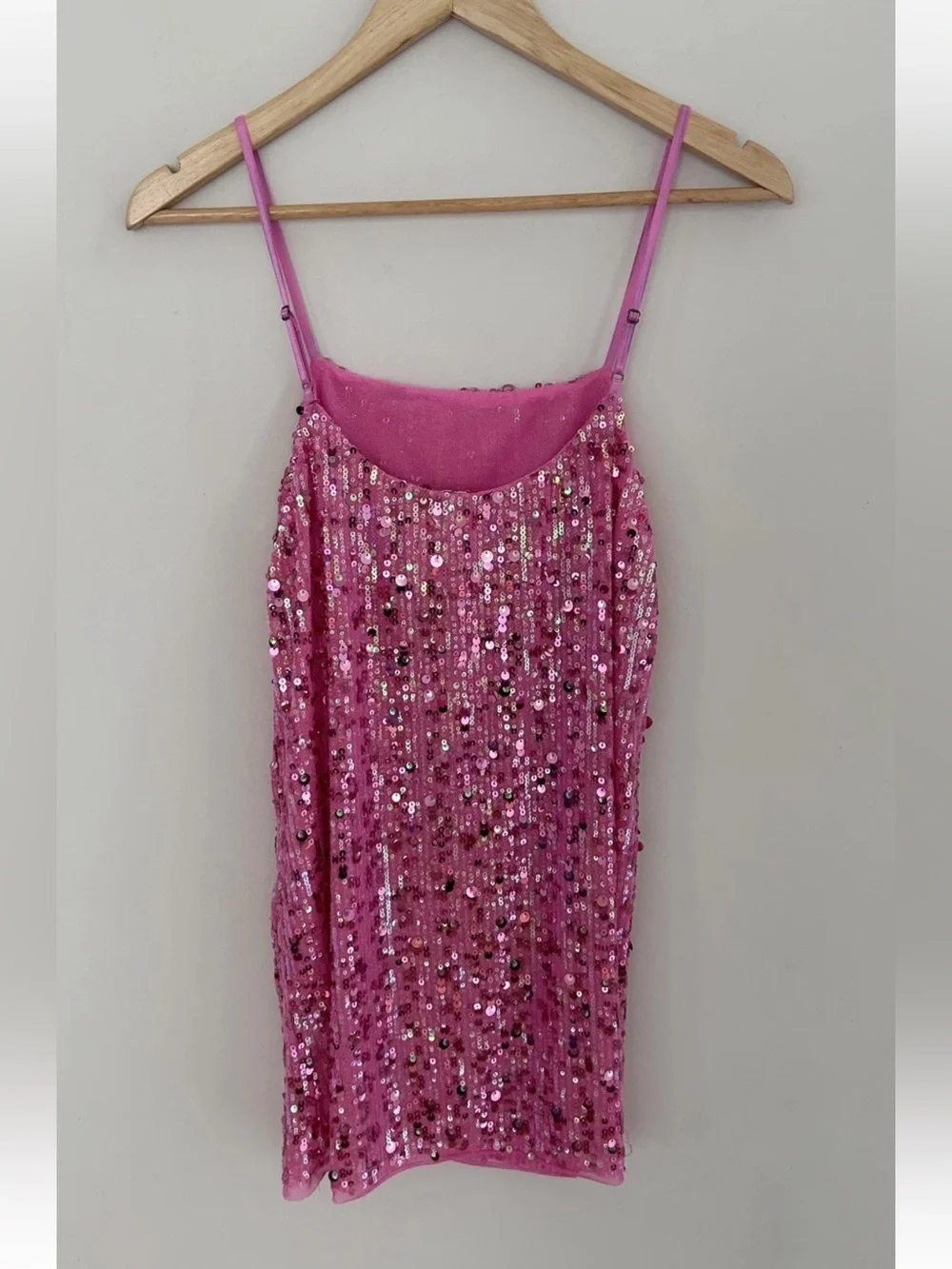 Free People Midnight Kiss Pink Sequin Mini Slipdress NWT Size Small